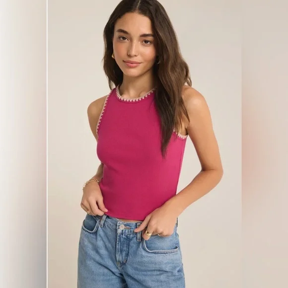 New Z Supply AVRIL RIB WHIPSTITCH
TANK (CACTUS
SUNFLOWER) - Z SUPPLY, Small - Picture 3 of 14